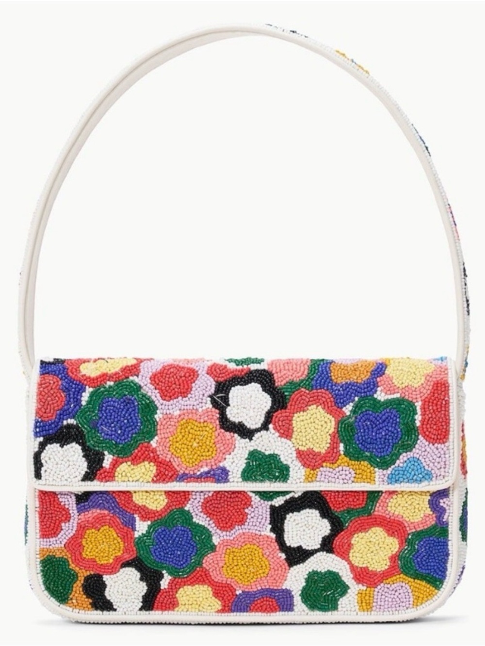 NWOT STAUD Beaded Tommy Bag Spring Bouquet Multicolor Rare